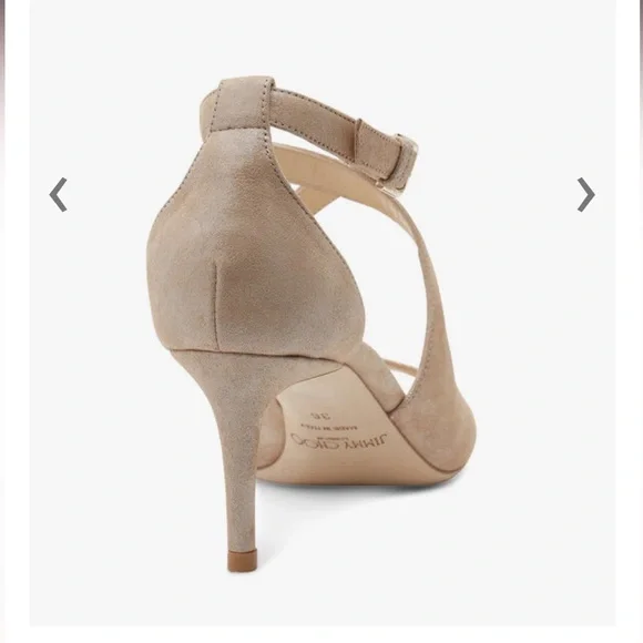 Jimmy Choo Emily 65mm Size: 38 Color: Shimmer Suede Sand - Picture 2 of 9